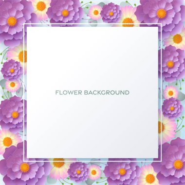 Düğün davetiyesi çiçek kartı. Dekor için kağıt kesilmiş çiçekler, gerçekçi etki. Parlak tatil tasarımı. Çiçekli kağıt kesimiyle.