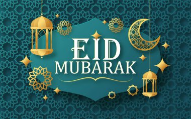 Bayram Mübarek kavramı kağıt kesiği.