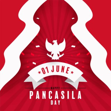 Pancasila Day Indonesian national holiday in flat design. clipart