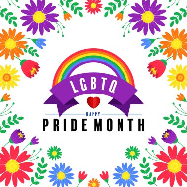 Düz dizaynlı gökkuşağı bayrağıyla gurur ayı.