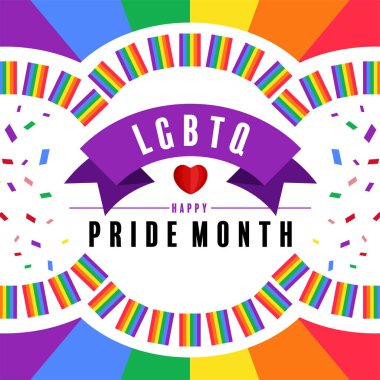 Düz dizaynlı gökkuşağı bayrağıyla gurur ayı.