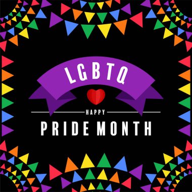 Düz dizaynlı gökkuşağı bayrağıyla gurur ayı.