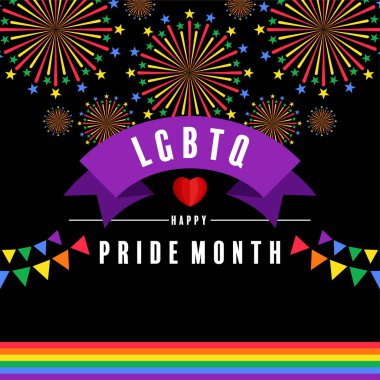 Düz dizaynlı gökkuşağı bayrağıyla gurur ayı.