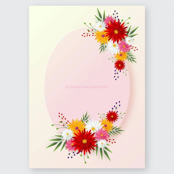 Carte Florale Invitation Mariage Papier Fleurs Coupées Pour Décor Effet — Image vectorielle