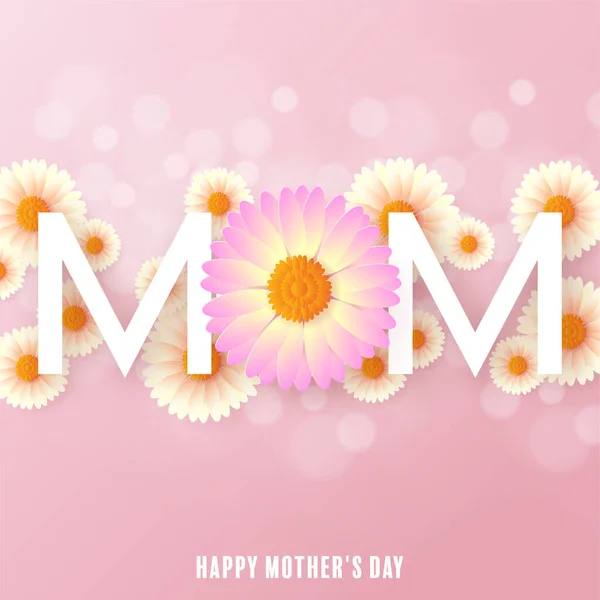 Glücklicher Muttertag Mit Flachem Blumenpapier Schnitt — Stockvektor