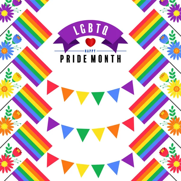 Düz dizaynlı gökkuşağı bayrağıyla gurur ayı.