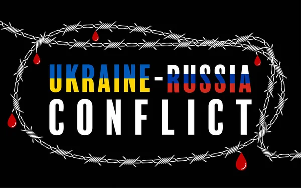 Arrêter Guerre Concept Ukraine Russie Conflit Guerre — Image vectorielle