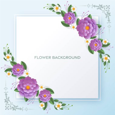 Düğün davetiyesi çiçek kartı. Çiçek dekoru için kağıt kesilir. Kağıt kesilir.