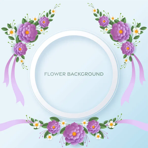 Wedding Invitation Floral Card Paper Cut Flowers Decor Flowers Paper — Vetor de Stock