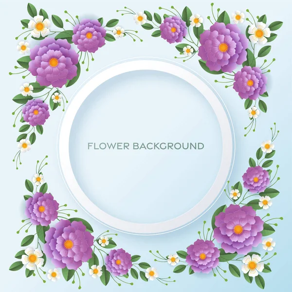 Hochzeitseinladung Blumenkarte Papier Schnittblumen Für Dekor Mit Blumen Papierschnitt — Stockvektor