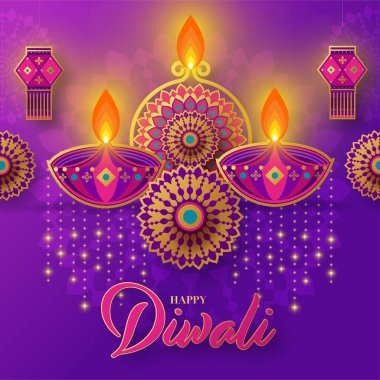 Mutlu diwali, deep avali Hint festivali renk arkaplanı kutlaması.