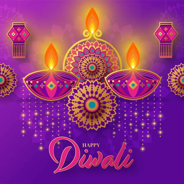 Mutlu diwali, deep avali Hint festivali renk arkaplanı kutlaması.