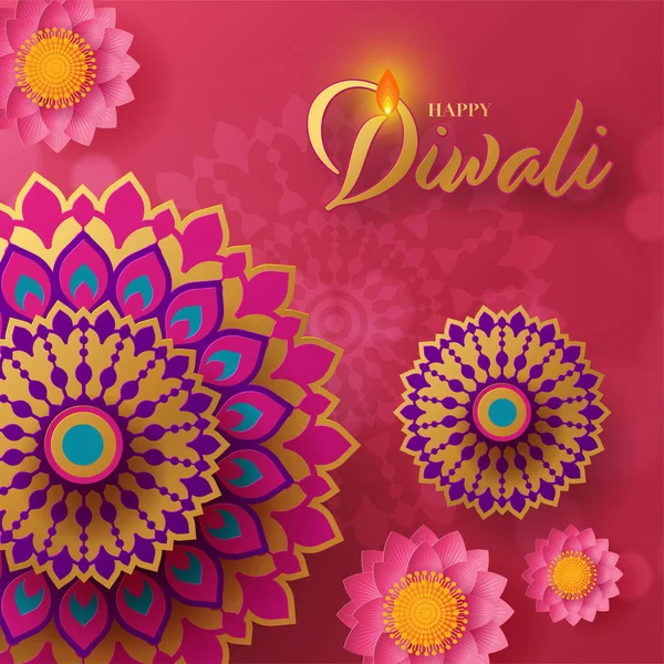 Happy Diwali Deepavali Indian Festival — Stock Vector