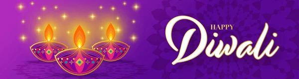 Happy Diwali Deepavali Indiánský Festival — Stockový vektor