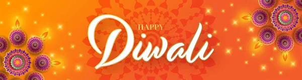Happy Diwali Deepavali Indiánský Festival — Stockový vektor