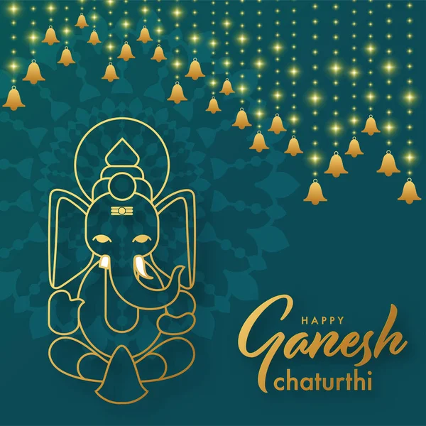 Feliz Ganesh Chaturthi Saludos Festival Vector Ilustración Diseño — Vector de stock