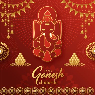 Mutlu Ganesh Chaturthi 'ler. Festival vektör çizimi..