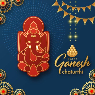Mutlu Ganesh Chaturthi 'ler. Festival vektör çizimi..