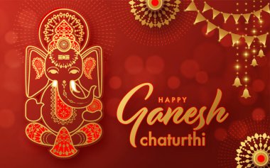 Mutlu Ganesh Chaturthi 'ler. Festival vektör çizimi..