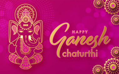Mutlu Ganesh Chaturthi 'ler. Festival vektör çizimi..