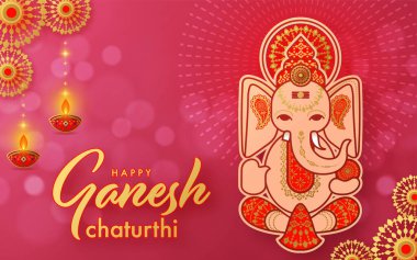 Mutlu Ganesh Chaturthi 'ler. Festival vektör çizimi..