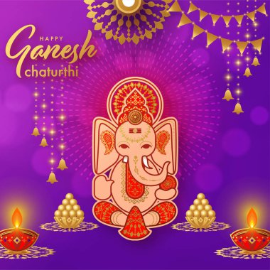 Mutlu Ganesh Chaturthi 'ler. Festival vektör çizimi..