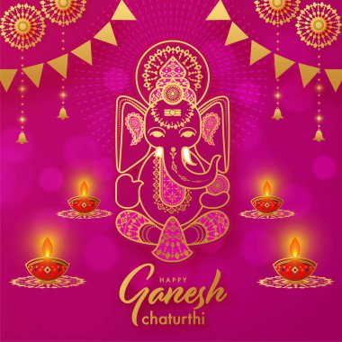 Mutlu Ganesh Chaturthi 'ler. Festival vektör çizimi..