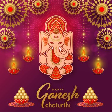 Mutlu Ganesh Chaturthi 'ler. Festival vektör çizimi..