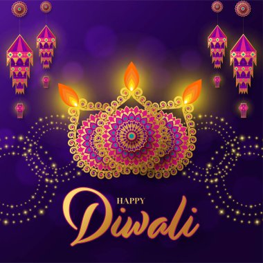 Mutlu diwali, deep avali Hint festivali renk arkaplanı kutlaması.
