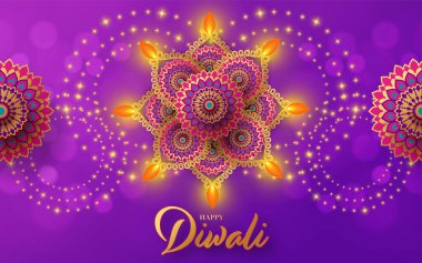Mutlu diwali, deep avali Hint festivali renk arkaplanı kutlaması.