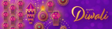 Happy diwali, deepavali the indian festival celebration on color background. clipart