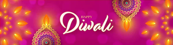Boldog Diwali Deepavali Indiai Fesztivál Ünnepe Színes Háttér — Stock Vector