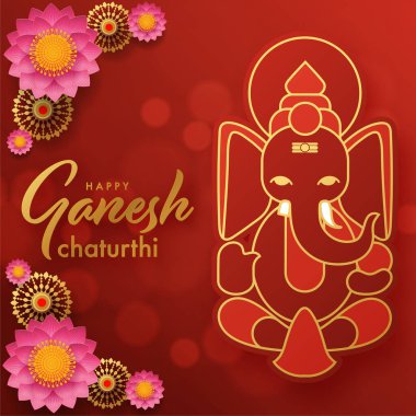 Mutlu Ganesh Chaturthi 'ler. Festival vektör çizimi..