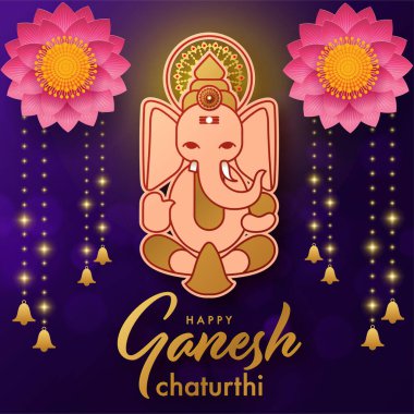 Mutlu Ganesh Chaturthi 'ler. Festival vektör çizimi..