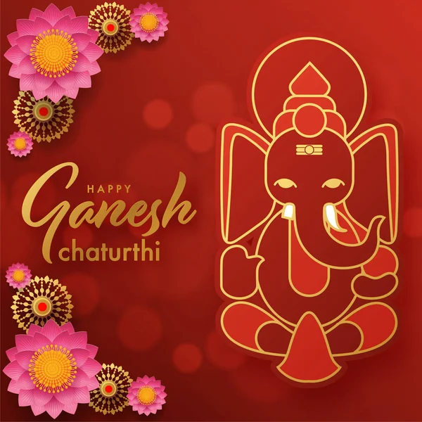 Happy Ganesh Chaturthi Cumprimentos Festival Vetor Ilustração Design — Vetor de Stock