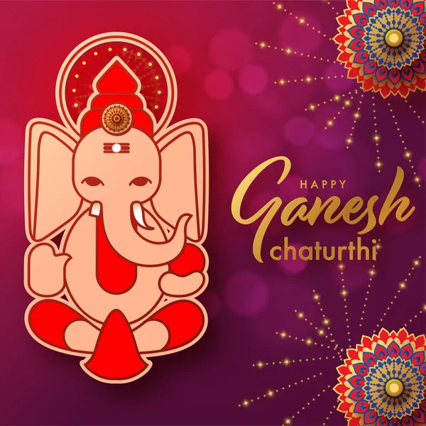 Mutlu Ganesh Chaturthi Ler Festival Vektör Çizimi — Stok Vektör