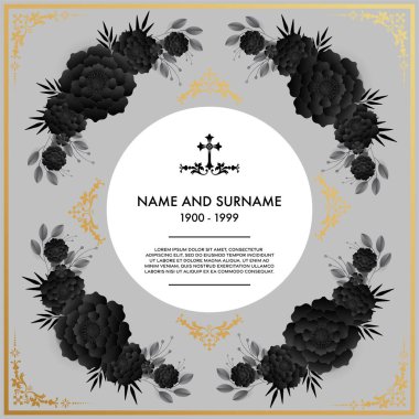 Çiçek kesimli Cenaze Kartı Şablonları.