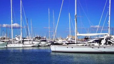 Palma de Mallorca Limanı 'nda tekneler