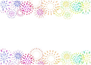 Bir suluboya esinlenilmiş havai fişek fırlatmasının çerçeve çizimi