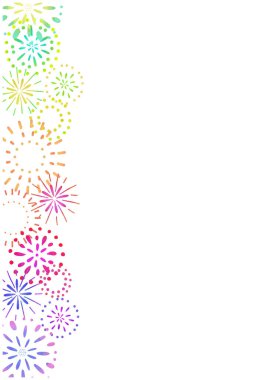 Portre yönelimindeki havai fişeklerin çerçeve çizimi