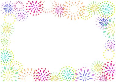 Bir suluboya esinlenilmiş havai fişek fırlatmasının çerçeve çizimi