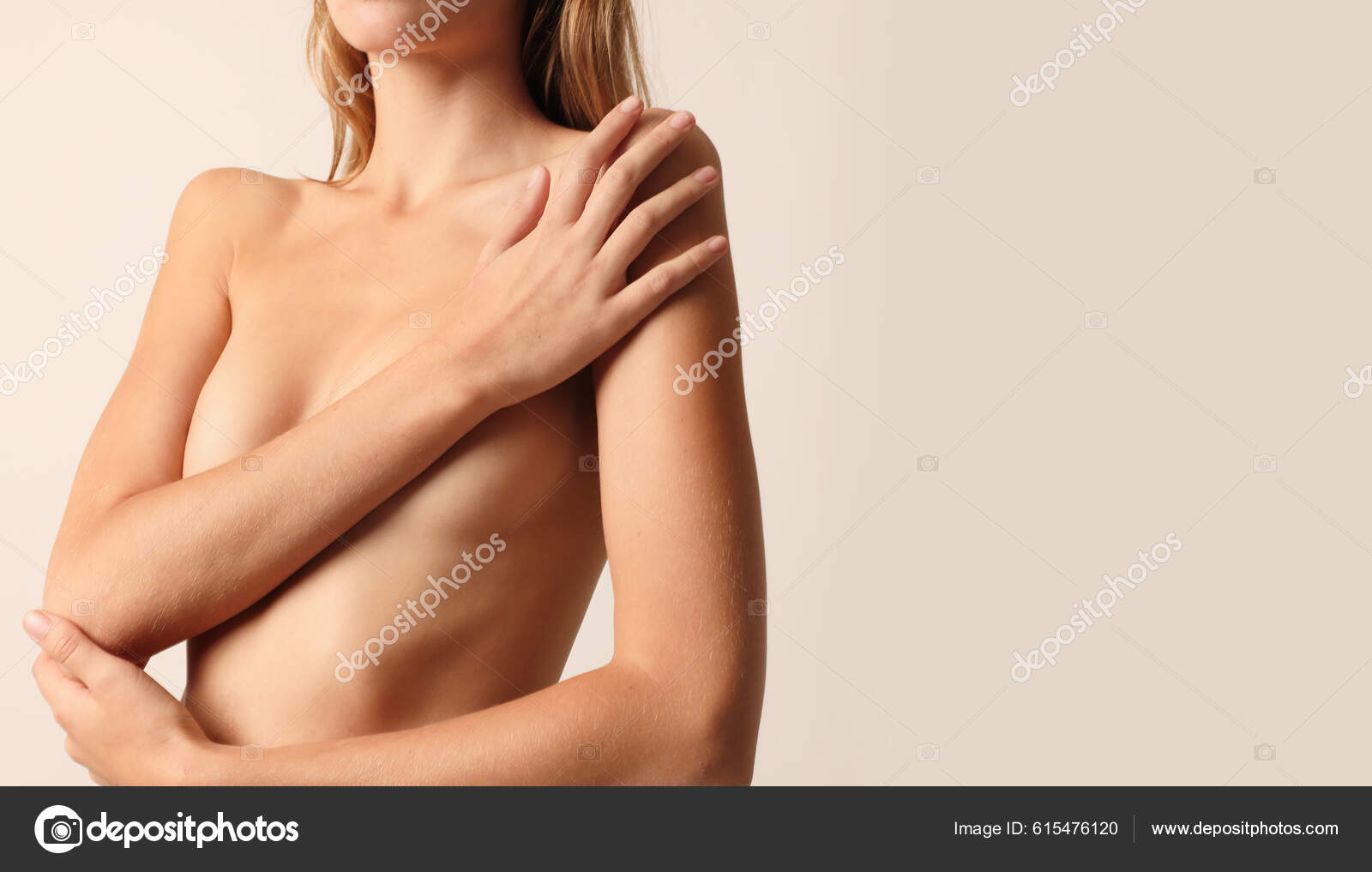 File:A young woman, taken by surprise, covers her breasts. Wellcome  L0074555.jpg - Wikimedia Commons