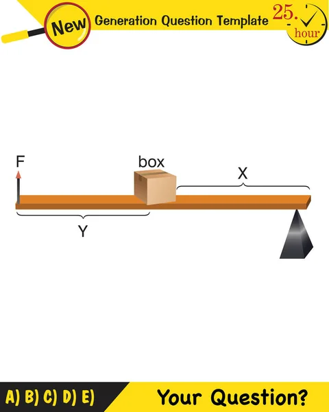 Physics Lever Examples Vector Illustration Simple Machines Next Generation Question — Vetor de Stock