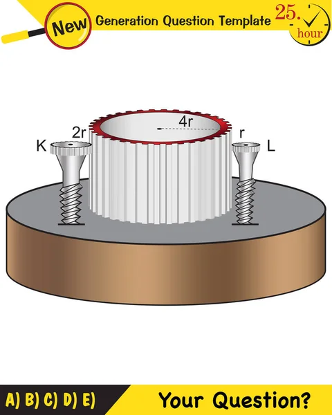 Physics Simple Machines Pulleys Gears Next Generation Question Template Dumb — Stockvector