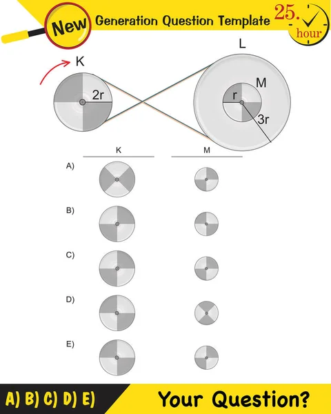 Physics Simple Machines Pulleys Gears Next Generation Question Template Dumb — Stock Vector