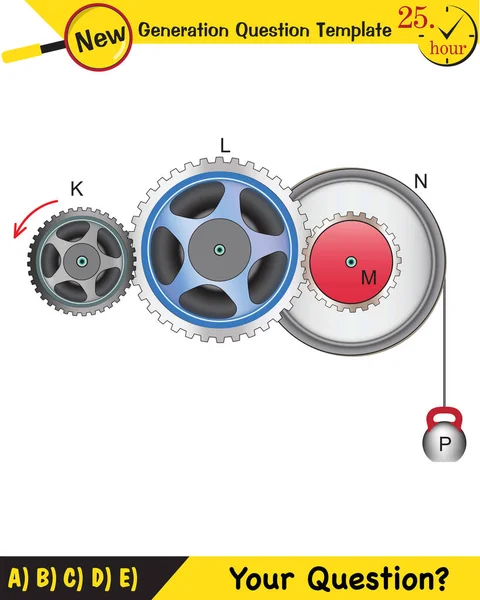 Physics Simple Machines Pulleys Gears Next Generation Question Template Dumb — Stok Vektör