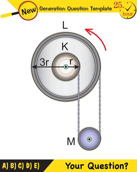 Physics Science Experiments Force Motion Pulley Next Generation Question Template — Stock vektor