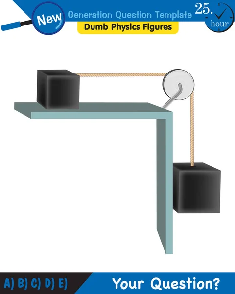 Physics Science Experiments Force Motion Pulley Next Generation Question Template — Stock Vector