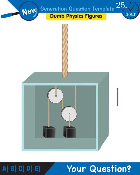 Physics Science Experiments Force Motion Pulley Next Generation Question Template — Stockový vektor