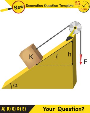 Physics, inclined plane, next generation question template, dumb physics figures, exam question, eps